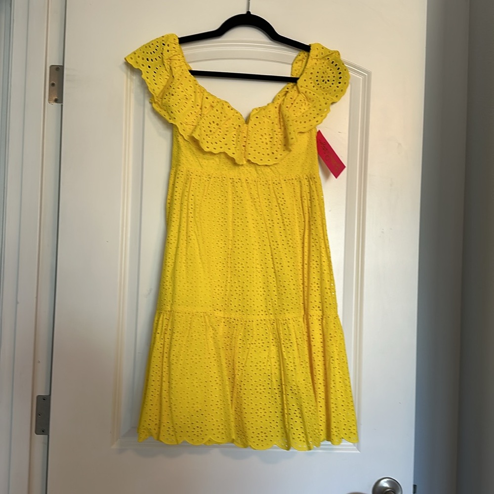 Lilly Pulitzer Asteria Eyelet Babydoll Dress - Size 0 - Picture 2 of 7